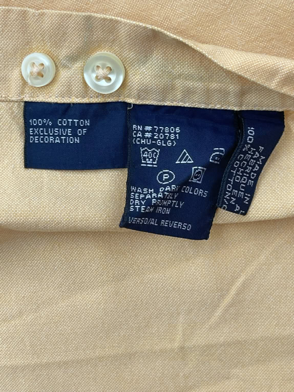 TOMMY HILFIGER SHIRT SHORT SLEEVE VINTAGE OCHRE MENS XL pre-owned