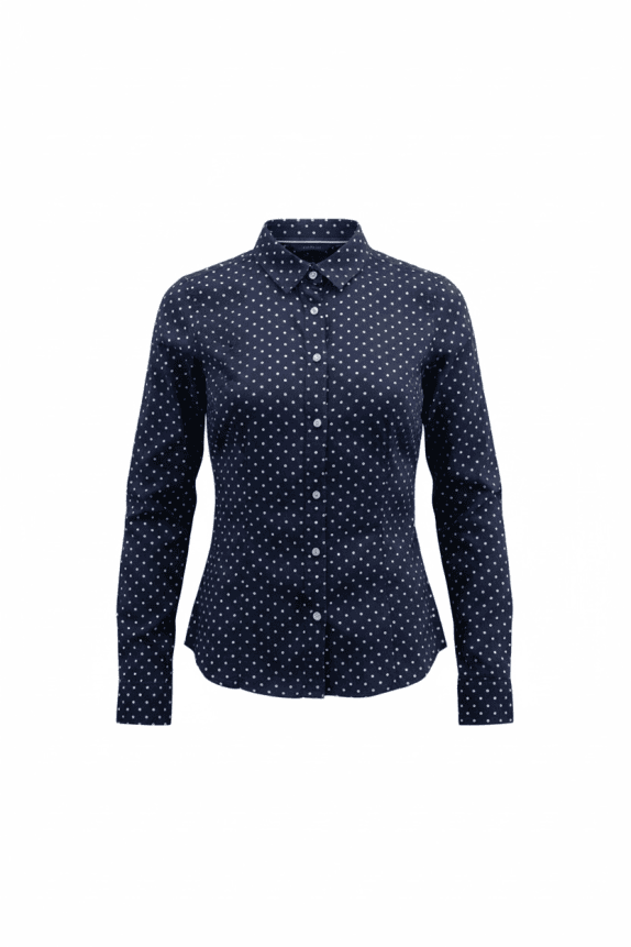 TOMMY HILFIGER Πουκάμισο Πουά Classic Fit Λογότυπο Μπλε Γυναικείο XS