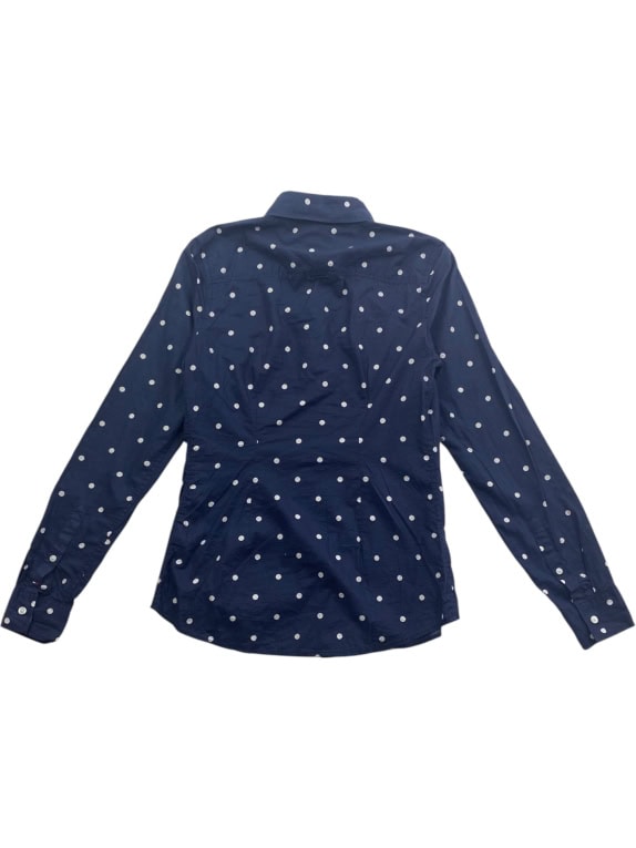TOMMY HILFIGER Camicia a pois Classic Fit con logo blu da donna XS