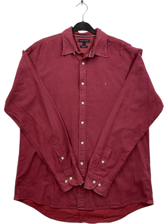 TOMMY HILFIGER ΠΟΥΚΑΜΙΣΟ REGULAR FIT ΜΕ ΜΙΚΡΟΣΧΕΔΙΟ LOGO ΜΠΟΡΝΤΟ ΑΝΔΡΙΚΟ XL