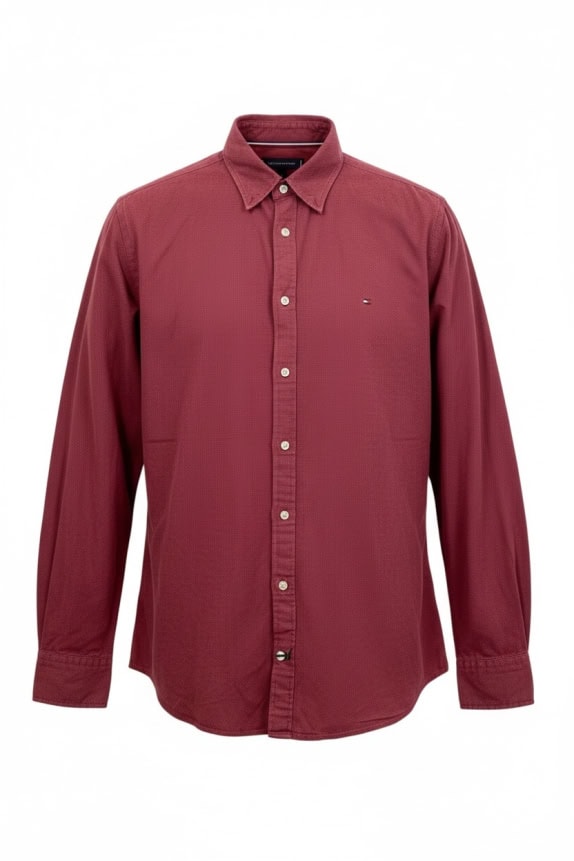TOMMY HILFIGER ΠΟΥΚΑΜΙΣΟ REGULAR FIT ΜΕ ΜΙΚΡΟΣΧΕΔΙΟ LOGO ΜΠΟΡΝΤΟ ΑΝΔΡΙΚΟ XL