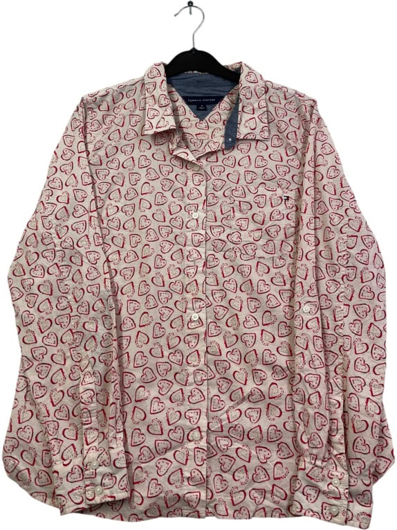 TOMMY HILFIGER SHIRT RETRO WHITE RED MEN M pre-owned