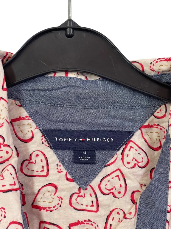 TOMMY HILFIGER SHIRT RETRO WHITE RED MEN M pre-owned