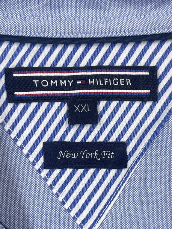 TOMMY HILFIGER CAMICIA RETRO BLU DA UOMO XXL usata
