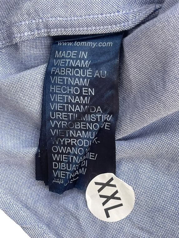 TOMMY HILFIGER CAMICIA RETRO BLU DA UOMO XXL usata