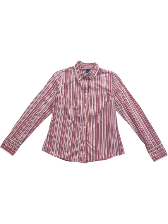 TOMMY HILFIGER Striped Shirt Classic Logo Multicolor Women’s M