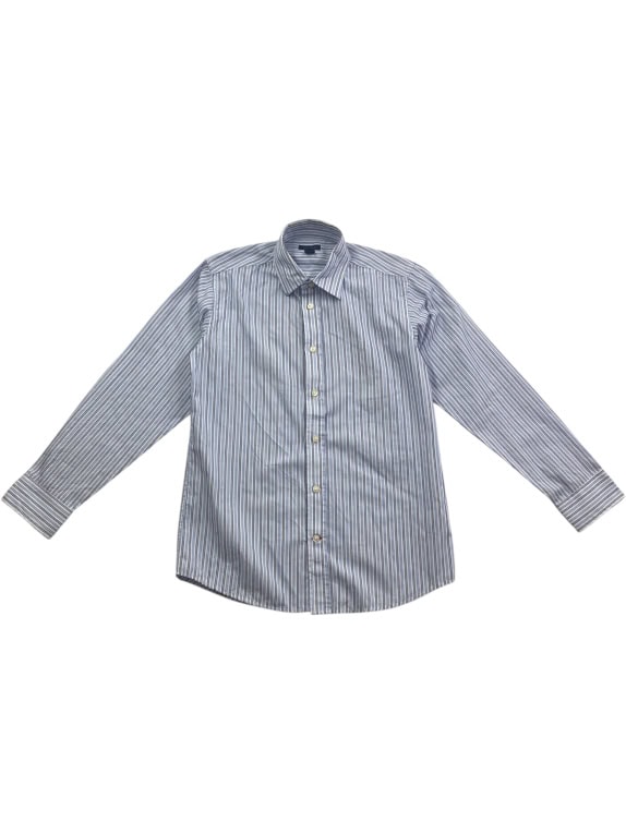 TOMMY HILFIGER Striped Classic Shirt Logo White/Blue Men S