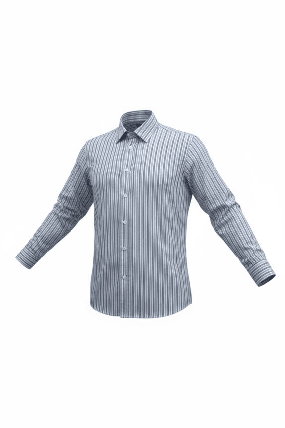 TOMMY HILFIGER Πουκάμισο Ριγέ Classic Λογότυπο Λευκό/Μπλε Ανδρικό S