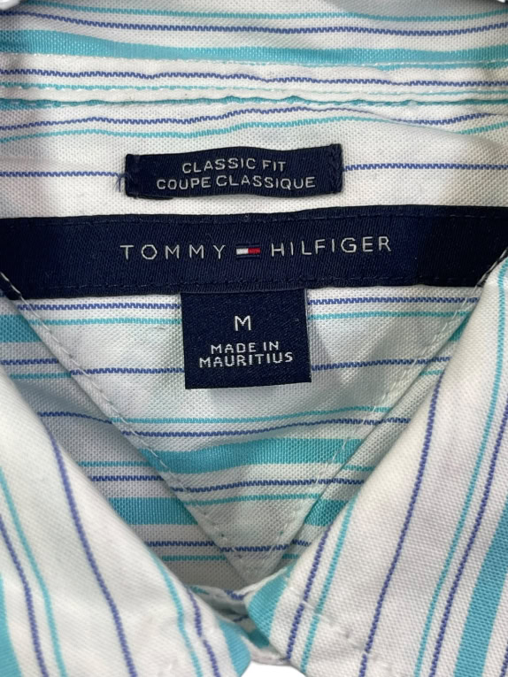 TOMMY HILFIGER ΠΟΥΚΑΜΙΣΟ ΡΙΓΕ ΛΕΥΚΟ ΜΠΛΕ ΓΥΝΑΙΚΕΙΟ M pre-owned