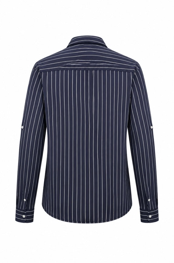 TOMMY HILFIGER CAMICIA A RIGHE MINIMAL BLU NAVY UOMO PRE OWNED S