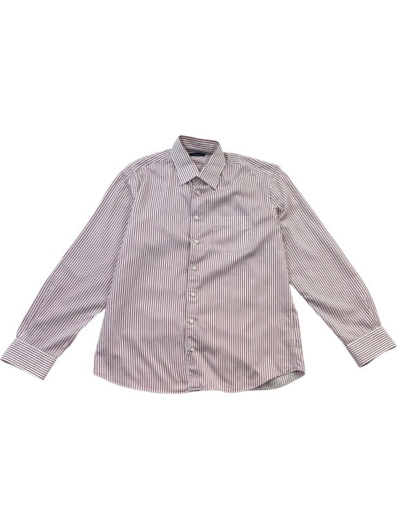 TOMMY HILFIGER STRIPED SHIRT BORDEAUX MEN PRE OWNED M