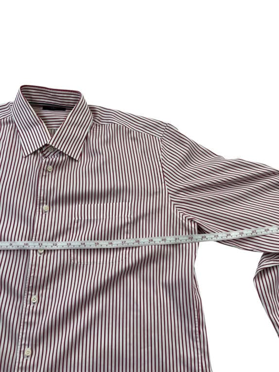 TOMMY HILFIGER STRIPED SHIRT BORDEAUX MEN PRE OWNED M