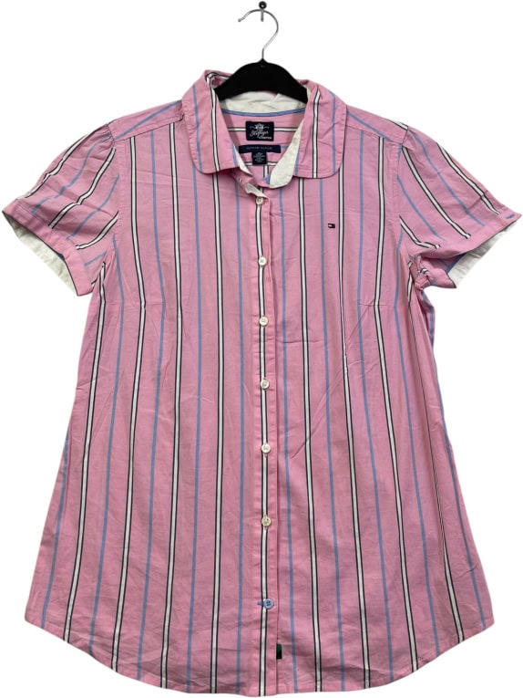 TOMMY HILFIGER CAMICIA A RIGHE ROSA DA DONNA M usato