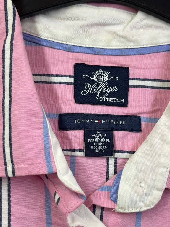 TOMMY HILFIGER CAMICIA A RIGHE ROSA DA DONNA M usato