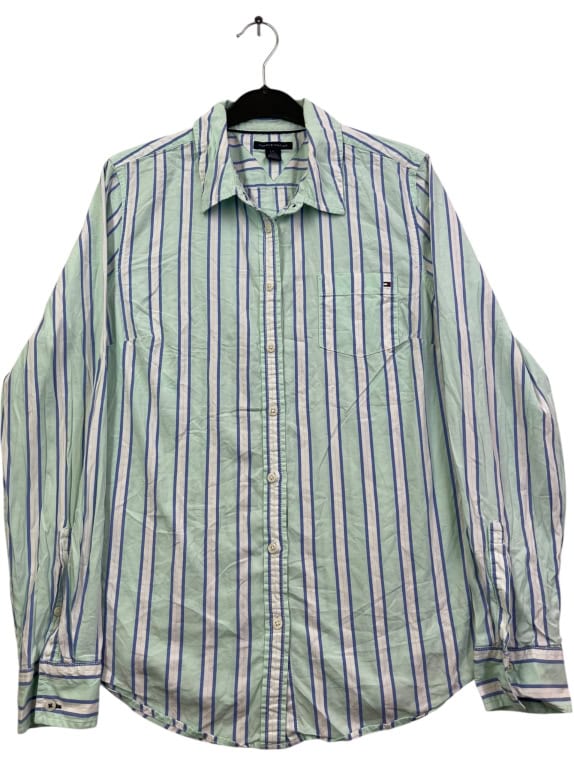 TOMMY HILFIGER ΠΟΥΚΑΜΙΣΟ ΡΙΓΕ ΒΕΡΑΜΑΝ ΜΠΛΕ ΓΥΝΑΙΚΕΙΟ L pre-owned