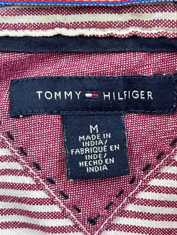 TOMMY HILFIGER ΠΟΥΚΑΜΙΣΟ ΡΙΓΕ VINTAGE STYLE ΜΠΟΡΝΤΩ ΑΝΔΡΙΚΟ Medium preowned