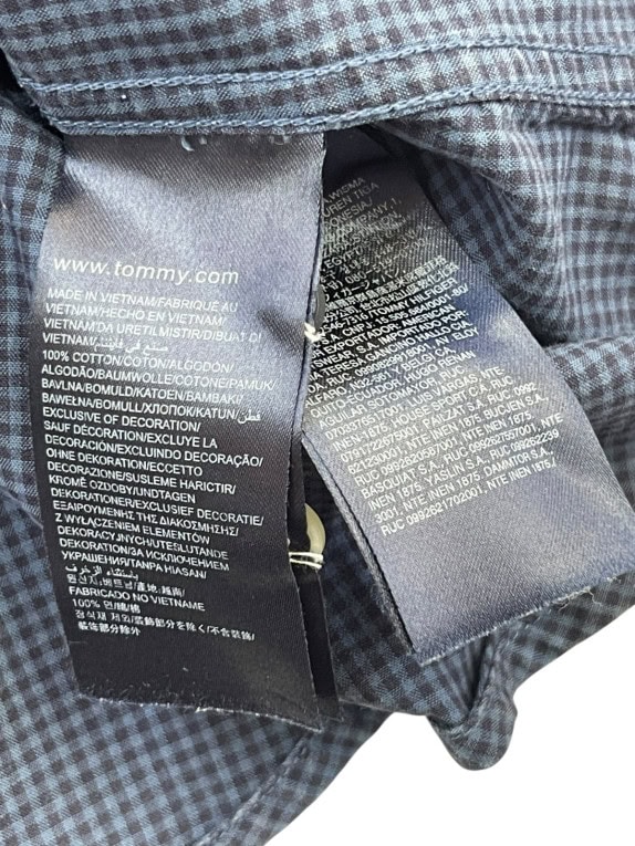 TOMMY HILFIGER CAMICIA SLIM FIT A QUADRETTI BLU UOMO PRE OWNED M