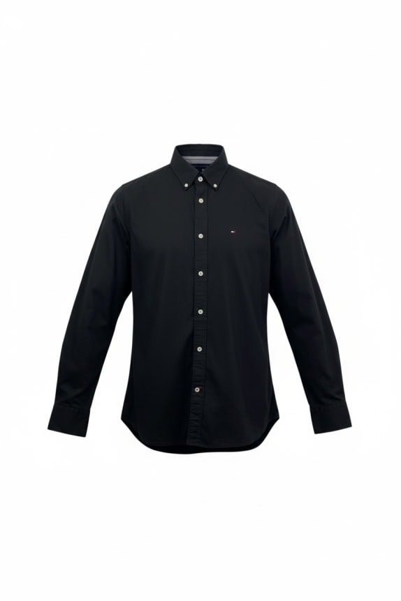 TOMMY HILFIGER ΠΟΥΚΑΜΙΣΟ STRETCH BUTTON-DOWN ΛΟΓΟΤΥΠΟ ΜΑΥΡΟ ΑΝΔΡΙΚΟ M