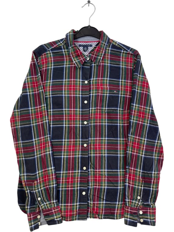TOMMY HILFIGER Camicia Tartan Check Logo Multicolore UNISEX L
