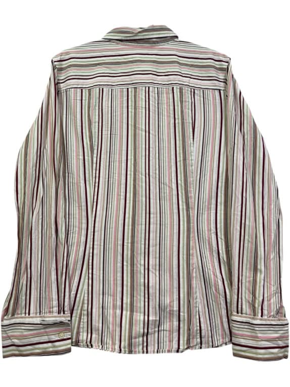 TOMMY HILFIGER SHIRT VINTAGE MULTICOLOR STRIPED WOMEN L pre-owned