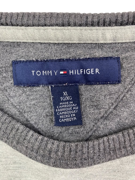 Tommy Hilfiger Striped Long Sleeve T-Shirt Grey Men’s XL