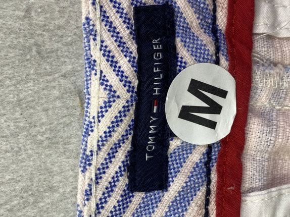 TOMMY HILFIGER SHORTS A RIGHE CREMA BLU ROSSO DONNA PRE OWNED M