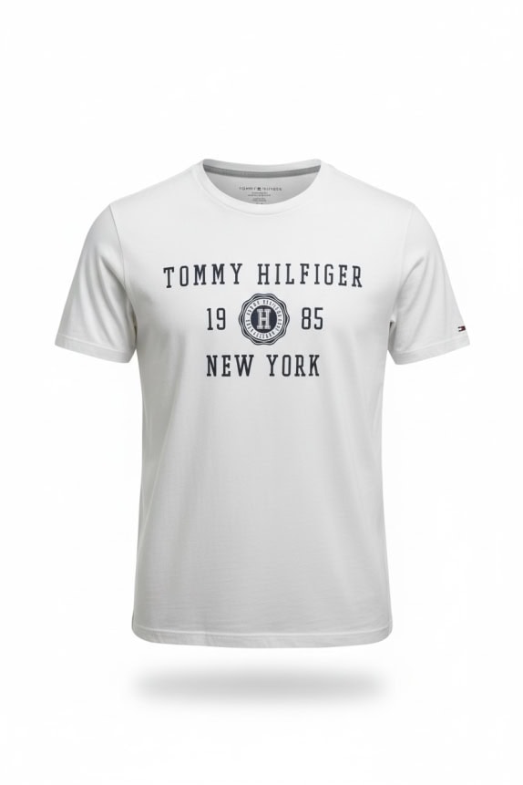 TOMMY HILFIGER T-Shirt Logo Print White Men's M