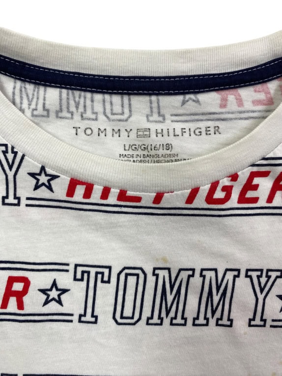 TOMMY HILFIGER T-SHIRT WITH ALL-OVER LOGO AND STARS WHITE MEN'S L