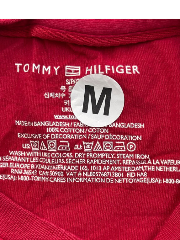 TOMMY HILFIGER T SHIRT MINIMAL ΚΟΚΚΙΝΟ ΑΝΤΡΙΚΟ PRE OWNED M