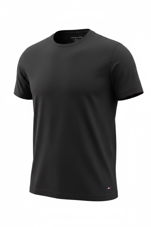 TOMMY HILFIGER T SHIRT MINIMAL BLACK MEN PRE OWNED L