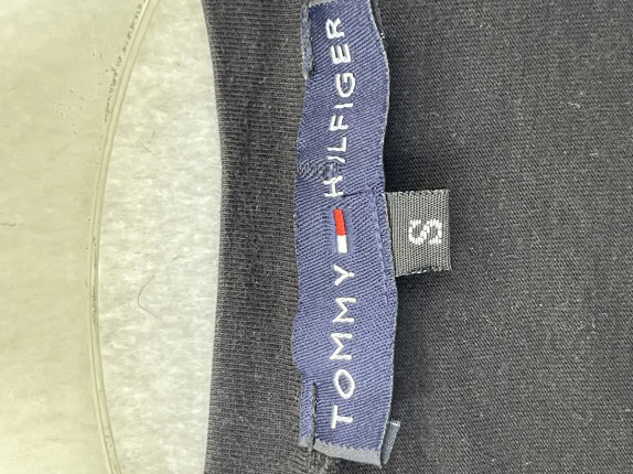 TOMMY HILFIGER T SHIRT MINIMAL BLACK MEN PRE OWNED M