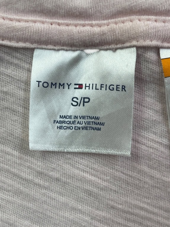 TOMMY HILFIGER T SHIRT MINIMAL ROSA CHIARO DONNA PRE OWNED S