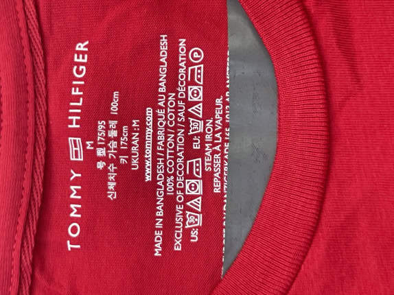 TOMMY HILFIGER T SHIRT MINIMAL ROSSO UOMO PRE OWNED M