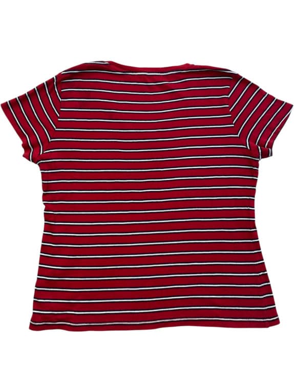 TOMMY HILFIGER T SHIRT STRIPED RED WOMENS PRE OWNED M