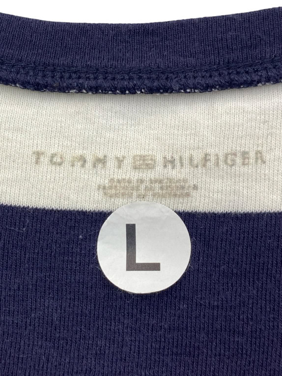 TOMMY HILFIGER T SHIRT ΡΙΓΕ NAVY ΚΟΚΚΙΝΟ ΓΥΝΑΙΚΕΙΟ PRE OWNED L