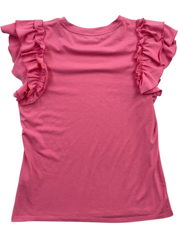 Tommy Hilfiger T-Shirt Ροζ με Βολάν Μανίκια
