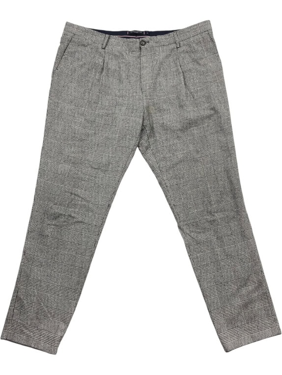 Tommy Hilfiger Tailored Pantaloni a quadri classici con logo grigi da uomo 56