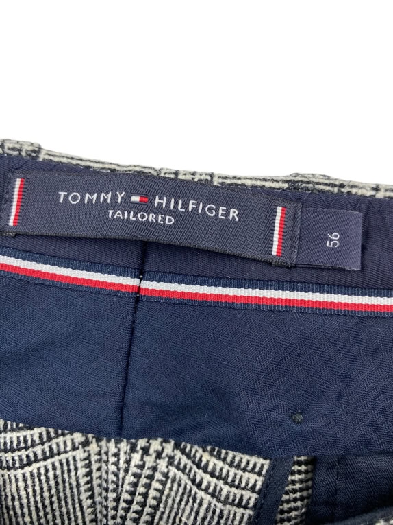 Tommy Hilfiger Tailored Pantaloni a quadri classici con logo grigi da uomo 56