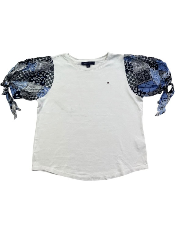 TOMMY HILFIGER TOP CON MOTIVO BIANCO DONNA PRE OWNED L