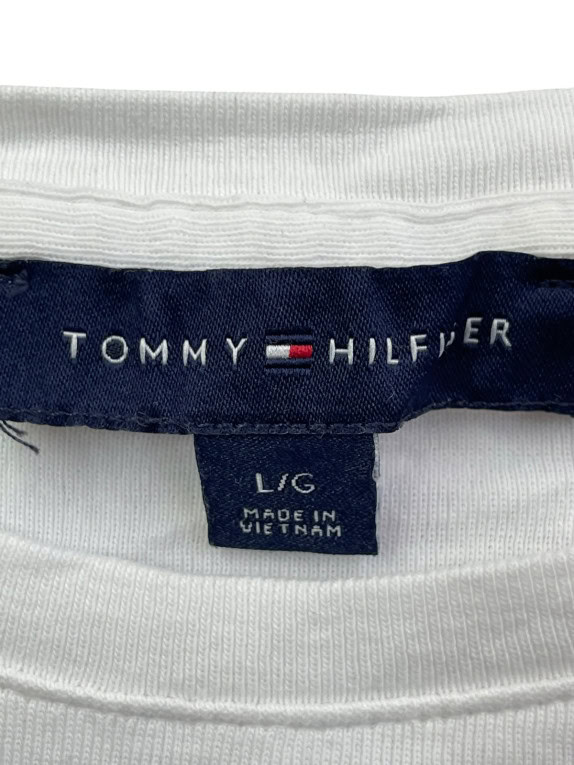 TOMMY HILFIGER TOP CON MOTIVO BIANCO DONNA PRE OWNED L