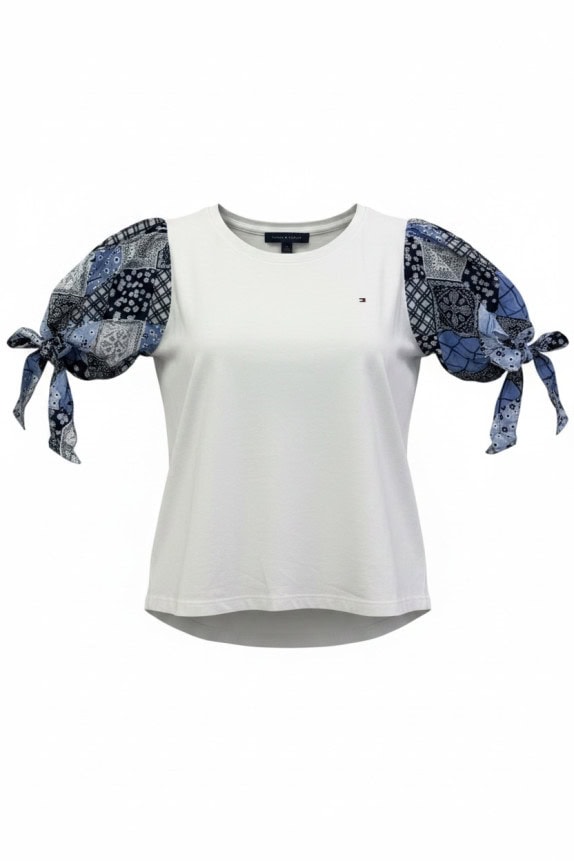 TOMMY HILFIGER ΤΟΠ ΜΕ ΜΟΤΙΒΟ ΛΕΥΚΟ ΓΥΝΑΙΚΕΙΟ PRE OWNED L