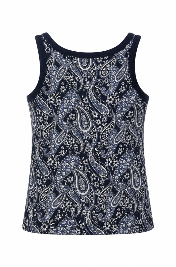 TOMMY HILFIGER TOP PAISLEY NAVY WOMEN PRE OWNED M