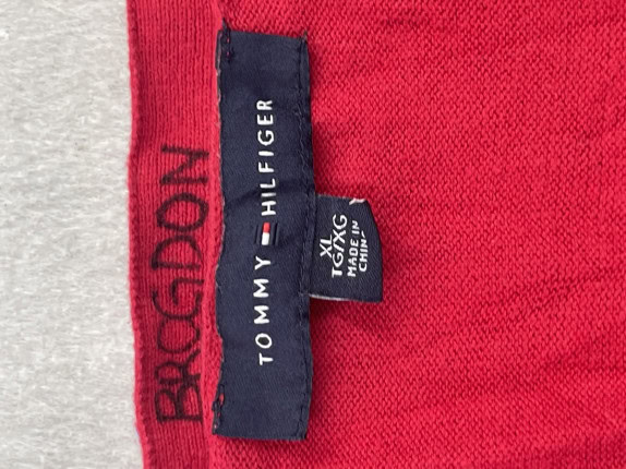 TOMMY HILFIGER TOP V NECK EMBELLISHED RED ΓΥΝΑΙΚΕΙΟ PRE OWNED XL