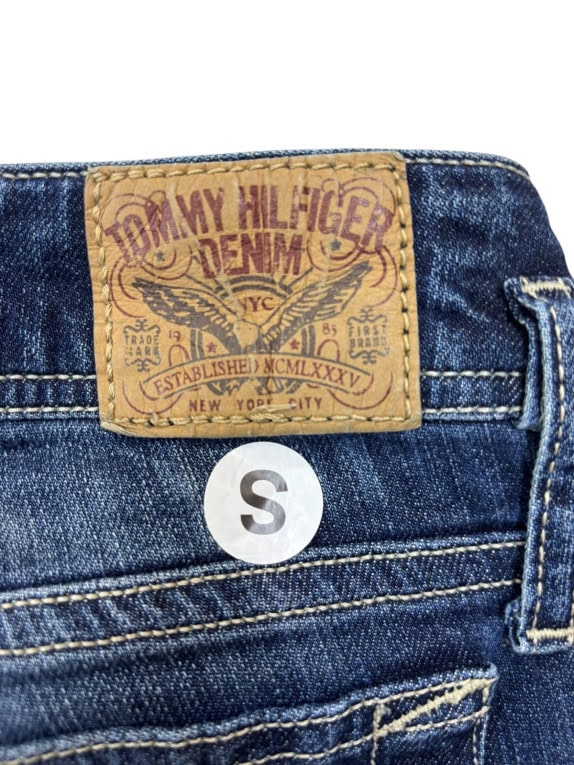 TOMMY HILFIGER ΤΖΙΝ ΠΑΝΤΕΛΟΝΙ DISTRESSED ΜΠΛΕ ΓΥΝΑΙΚΕΙΟ PRE OWNED S