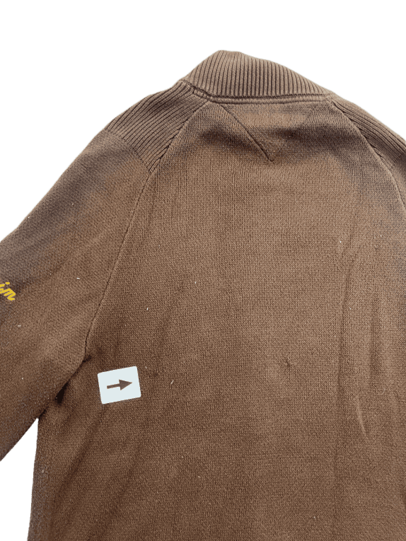 TOMMY HILFIGER 2003 ΖΑΚΕΤΑ ΠΛΕΚΤΗ ΑΡΓΑΙΛ ΚΑΦΕ ΑΝΤΡΙΚΟ PRE OWNED XL