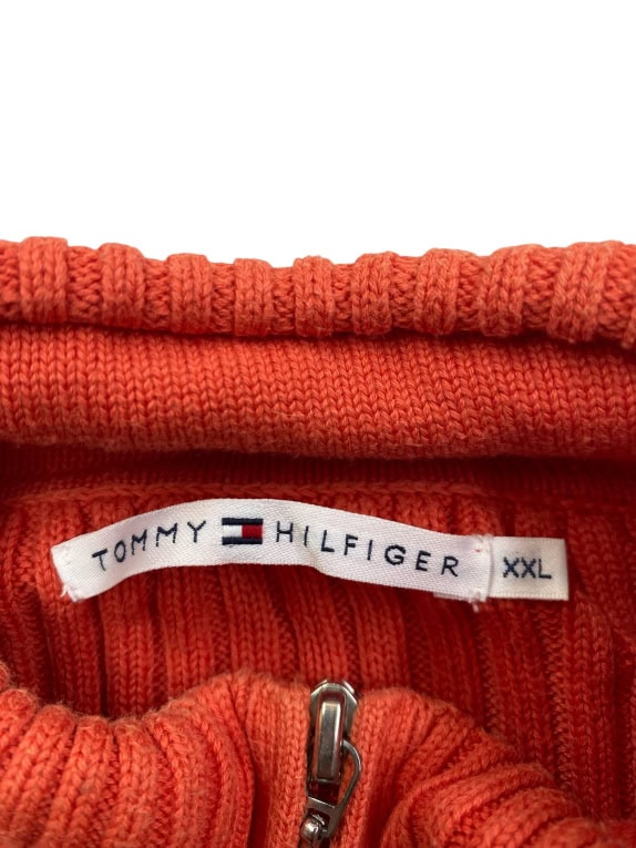 TOMMY HILFIGER ΖΑΚΕΤΑ ΠΛΕΚΤΗ CASUAL ΜΕ ΜΙΚΡΟ ΛΟΓΟΤΥΠΟ ΠΟΡΤΟΚΑΛΙ