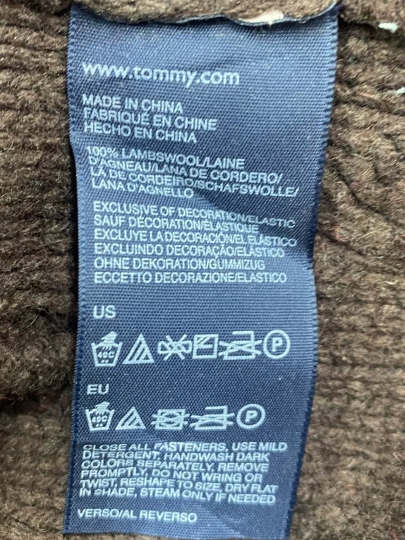 TOMMY HILFIGER ΖΑΚΕΤΑ ΠΛΕΚΤΗ VINTAGE ZIP LAMBSWOOL ΡΙΓΕ ΚΟΚΚΙΝΟ/ΚΑΦΕ ΑΝΔΡΙΚΗ L