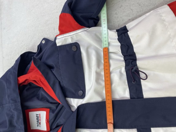 TOMMY JEANS COLOR BLOCK JACKET NAVY BLUE WOMEN PRE OWNED S