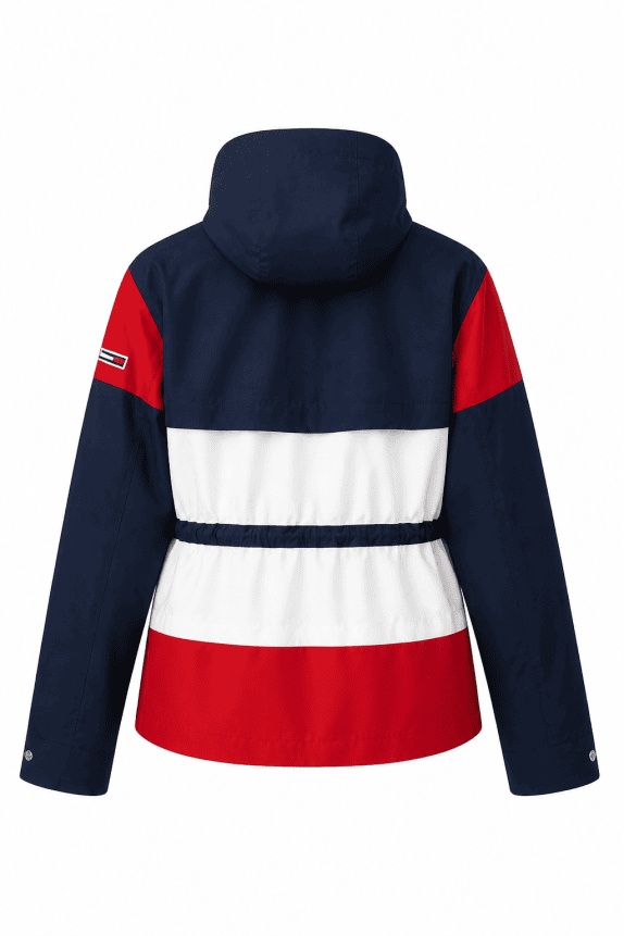 TOMMY JEANS COLOR BLOCK JACKET NAVY BLUE WOMEN PRE OWNED S
