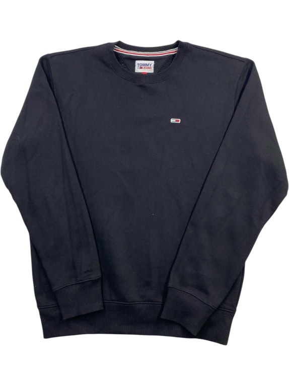TOMMY JEANS FELPA CASUAL CON PICCOLO LOGO NERA DA UOMO S